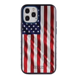 
Guard Dog Protective Hybrid Case for iPhone 12 / 12 Pro American Flag Design – Star Spangled Banner Black with Dark Blue Silicone