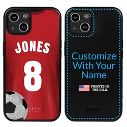 
Custom Soccer Jersey Hybrid Case for iPhone 14 - (Black Case, Full Color Jersey)