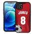 Custom Soccer Jersey Hybrid Case for iPhone 14 - (Black Case, Full Color Jersey)
