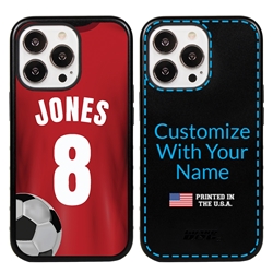 
Custom Soccer Jersey Hybrid Case for iPhone 14 Pro - (Black Case, Full Color Jersey)