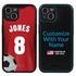 Custom Soccer Jersey Case for iPhone 14 Plus - (Black Case, Full Color Jersey)
