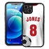 Custom Soccer Jersey Hybrid Case for iPhone 14 - (Black Case, White Jersey)
