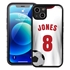 Custom Soccer Jersey Hybrid Case for iPhone 14 Plus - (Black Case, White Jersey)
