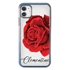 Personalized Floral Case for iPhone 11 – Clear – Big Beautiful Rose
