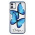 Personalized Insects Case for iPhone 11 – Clear – Big Blue Butterflies
