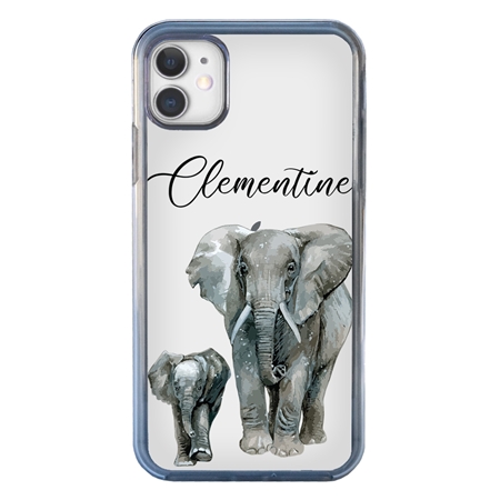 Personalized Majestic Animal Case for iPhone 11 - Clear - Elephant Family
