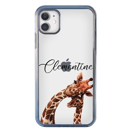 Personalized Majestic Animal Case for iPhone 11 - Clear - Giraffe Love
