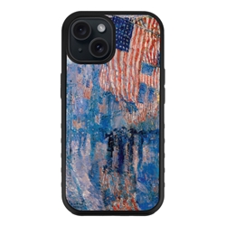 
Famous Art Case for iPhone 15 – Hybrid – (Fredrick Childe Hassam – The Avenue in The Rain) 
