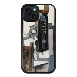 
Famous Art Case for iPhone 15 – Hybrid – (Picasso – Glass Guitar and Bottle) 