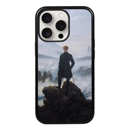 Famous Art Case for iPhone 15 Pro – Hybrid – (Caspar David Friedrich – Wanderer Above The Sea of Fog) 
