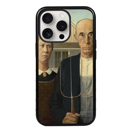 Famous Art Case for iPhone 15 Pro (Wood – American Gothic) 
