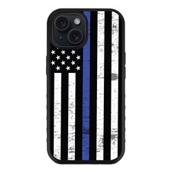 
Guard Dog American Flag Protective Hybrid Case for iPhone 15 - Thin Blue Line - Hero