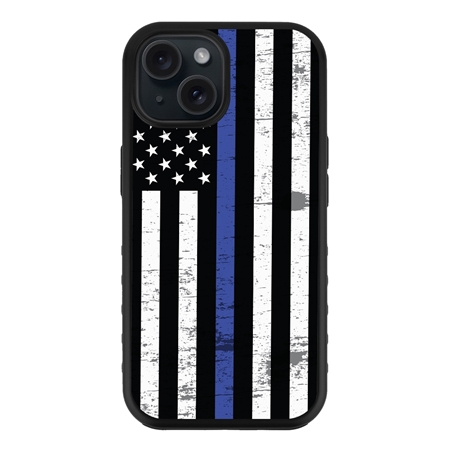 Guard Dog American Flag Protective Hybrid Case for iPhone 15 - Thin Blue Line - Hero
