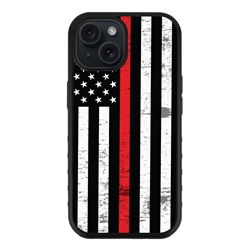 
Guard Dog American Flag Protective Hybrid Case for iPhone 15 - Thin Red Line - Hero