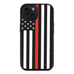 
Guard Dog American Flag Protective Hybrid Case for iPhone 15 - Thin Red Line - Honor
