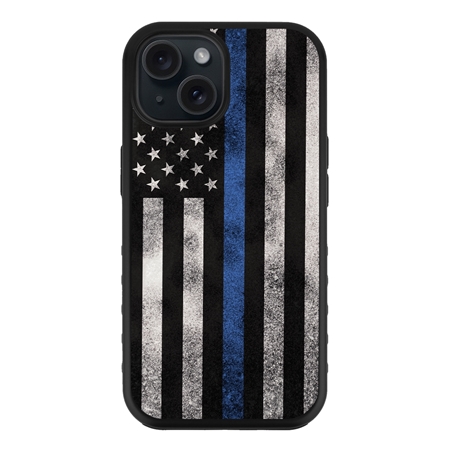 Guard Dog American Flag Protective Case for iPhone 15 - Thin Blue Line - Legend
