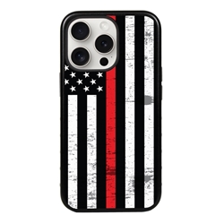 
Guard Dog American Flag Protective Hybrid Case for iPhone 15 Pro - Thin Red Line - Hero