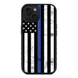 
Guard Dog American Flag Protective Hybrid Case for iPhone 15 Plus - Thin Blue Line - Hero