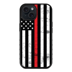 
Guard Dog American Flag Protective Hybrid Case for iPhone 15 Plus - Thin Red Line - Hero