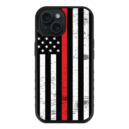 Guard Dog American Flag Protective Case for iPhone 15 Plus - Thin Red Line - Hero
