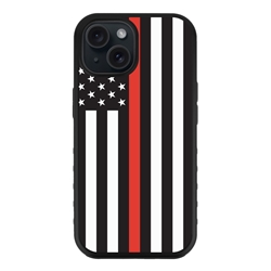 
Guard Dog American Flag Protective Hybrid Case for iPhone 15 Plus - Thin Red Line - Honor