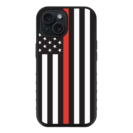 Guard Dog American Flag Protective Case for iPhone 15 Plus - Thin Red Line - Honor
