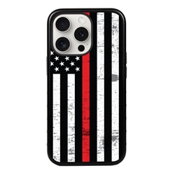 
Guard Dog American Flag Protective Hybrid Case for iPhone 15 Pro Max - Thin Red Line - Hero