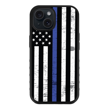 Guard Dog American Flag-Thin Blue Line-Hero Case for iPhone 15
