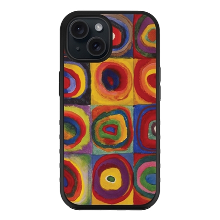 Famous Art Case for iPhone 15 Plus (Kandinsky - Squares with Concentric Rings) 
