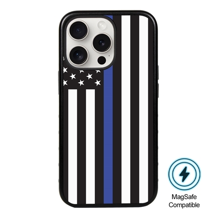 Guard Dog MagSafe American Flag-Thin Blue Line-Honor Case for iPhone 15 Pro
