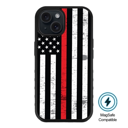 Guard Dog MagSafe American Flag-Thin Red Line-Hero Case for iPhone 15

