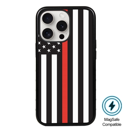Guard Dog MagSafe American Flag-Thin Red Line-Honor Case for iPhone 15 Pro Max
