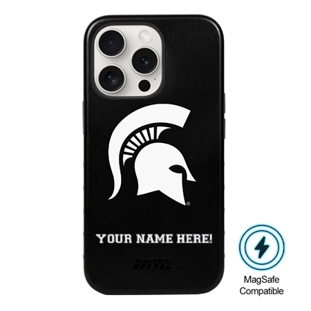 Guard Dog MagSafe Michigan State Spartans Personalized Case for iPhone 15 Pro 
