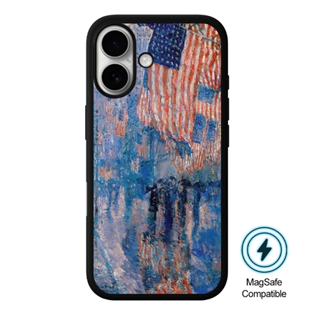 Famous Art Case for iPhone 16 (Hassam - The Avenue in The Rain) 
