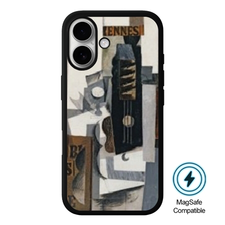 Famous Art Case for iPhone 16 (Picasso - Glass Guitar and Bottle) 
