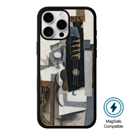 Famous Art Case for iPhone 16 Pro Max (Picasso - Glass Guitar and Bottle) 
