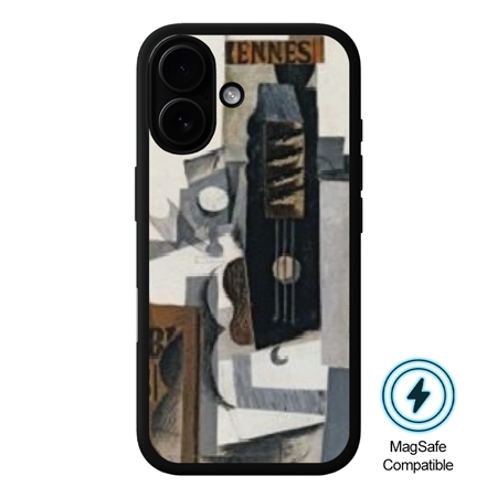 Famous Art Case for iPhone 16 Plus (Picasso - Glass Guitar and Bottle) 
