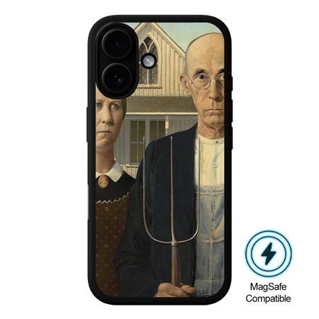 Famous Art Case for iPhone 16 Plus (Wood - American Gothic) 
