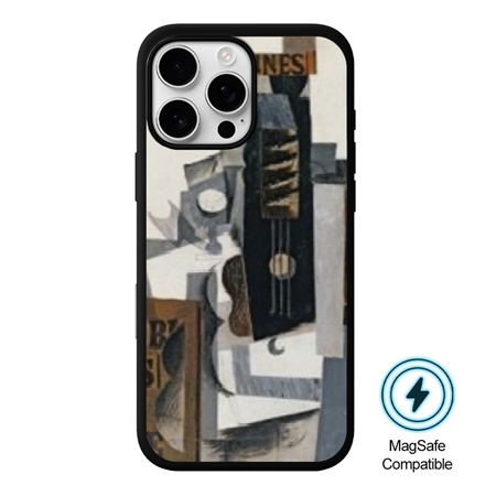 Famous Art Case for iPhone 16 Pro (Picasso - Glass Guitar and Bottle) 
