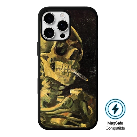 Famous Art Case for iPhone 16 Pro (Van Gogh - Skull with Burning Cigarette) 

