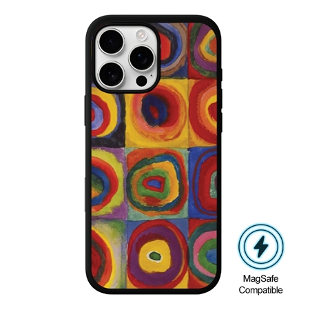 Famous Art Case for iPhone 16 Pro (Kandinsky - Squares with Concentric Rings) 
