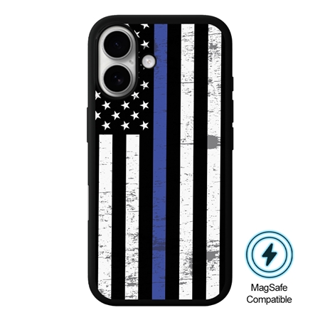 Guard Dog American Flag-Thin Blue Line-Hero MagSafe Case for iPhone 16
