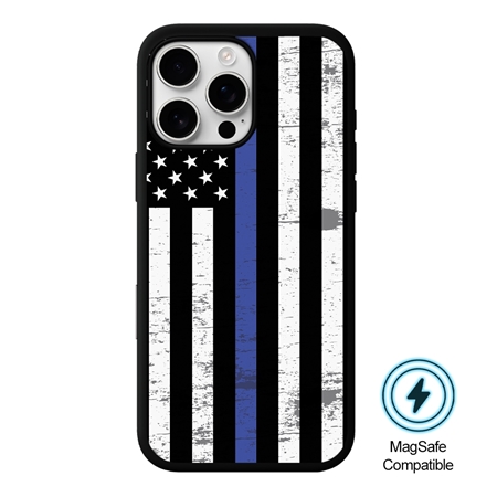 Guard Dog American Flag-Thin Blue Line-Hero MagSafe Case for iPhone 16 Pro
