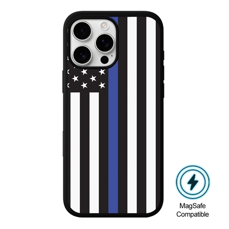 Guard Dog American Flag-Thin Blue Line-Honor MagSafe Case for iPhone 16 Pro
