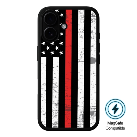 Guard Dog American Flag-Thin Red Line-Hero MagSafe Case for iPhone 16 Plus
