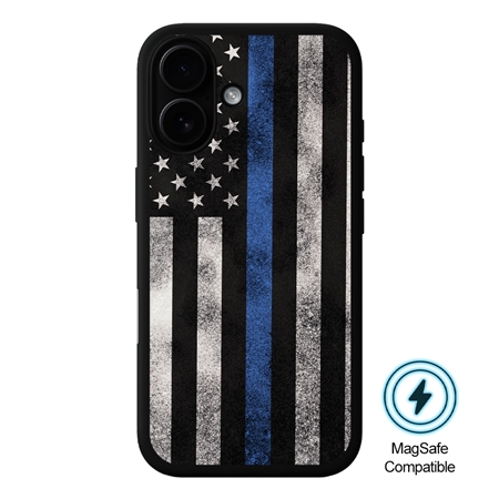 Guard Dog American Flag-Thin Blue Line-Legend MagSafe Case for iPhone 16 Plus
