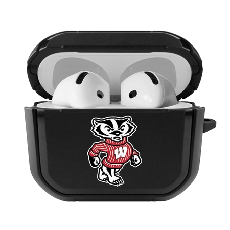 Wisconsin Badgers Black Cover for Apple Airpods (4th Generation) Case
